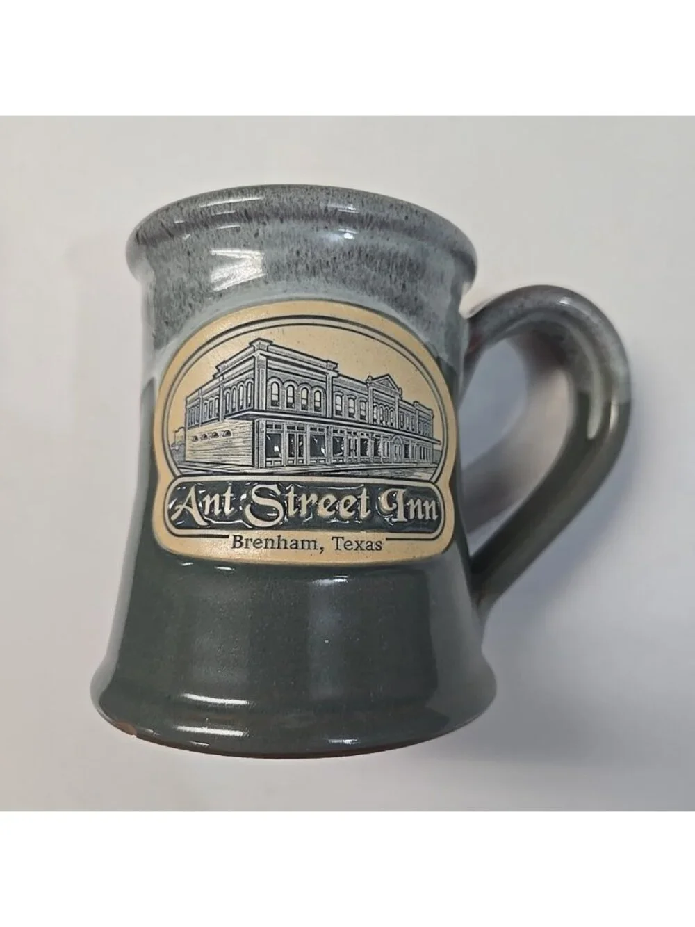 Ant Street Inn Brenham Texas Deneen Pottery Sage Green Drip Glaze Coffee Mug
